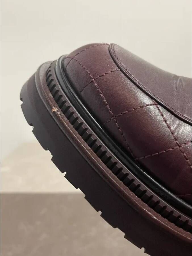 Chanel Vintage Pre-owned Leather flats Red Dames