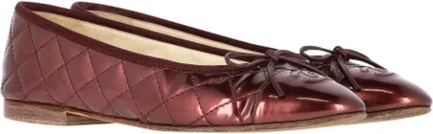 Chanel Vintage Pre-owned Leather flats Red Dames