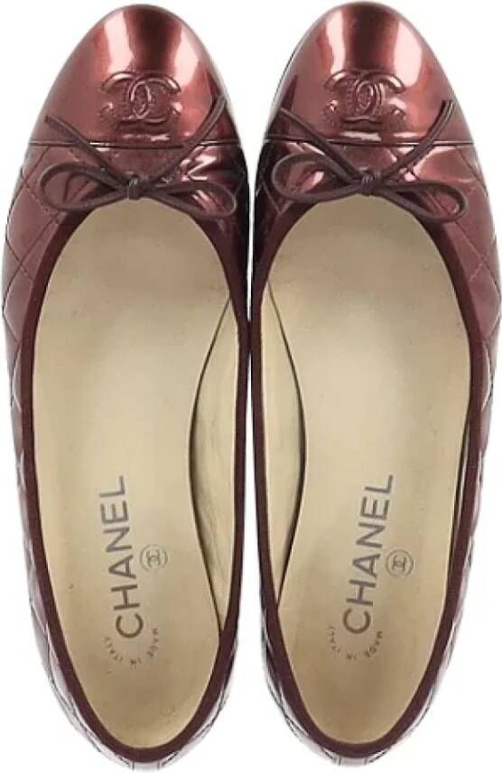 Chanel Vintage Pre-owned Leather flats Red Dames