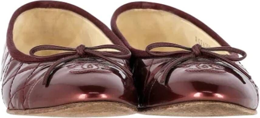 Chanel Vintage Pre-owned Leather flats Red Dames
