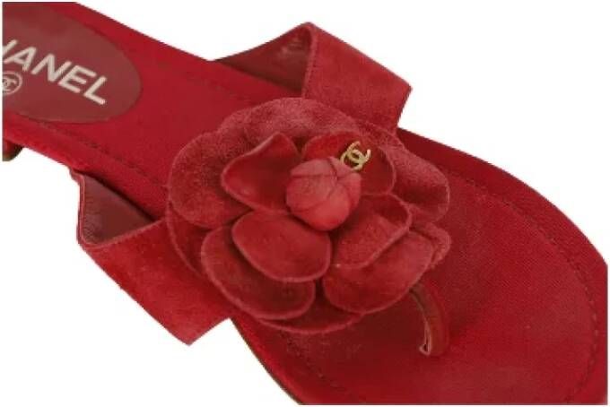 Chanel Vintage Pre-owned Leather flats Red Dames