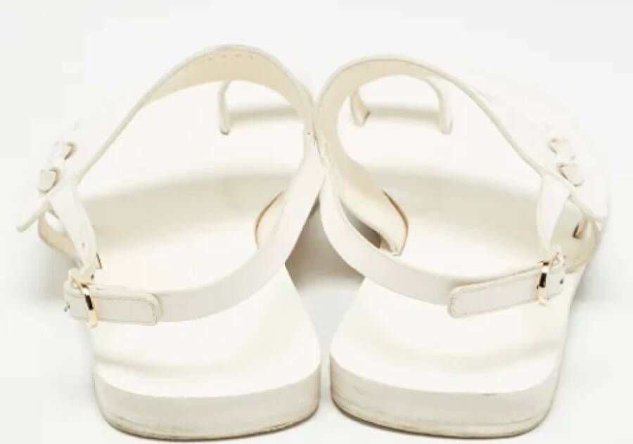 Chanel Vintage Pre-owned Leather flats White Dames