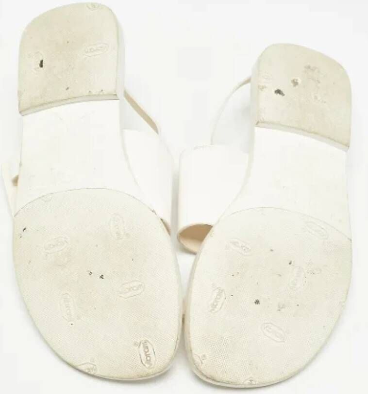Chanel Vintage Pre-owned Leather flats White Dames
