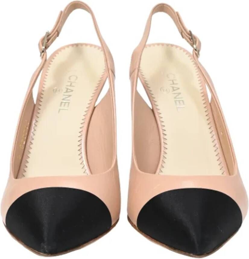 Chanel Vintage Pre-owned Leather heels Beige Dames