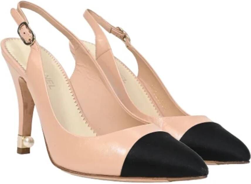 Chanel Vintage Pre-owned Leather heels Beige Dames