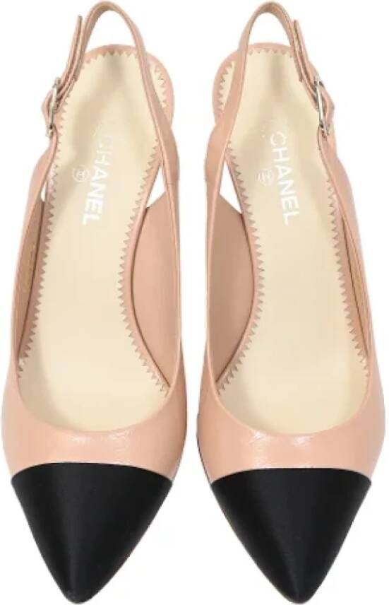 Chanel Vintage Pre-owned Leather heels Beige Dames
