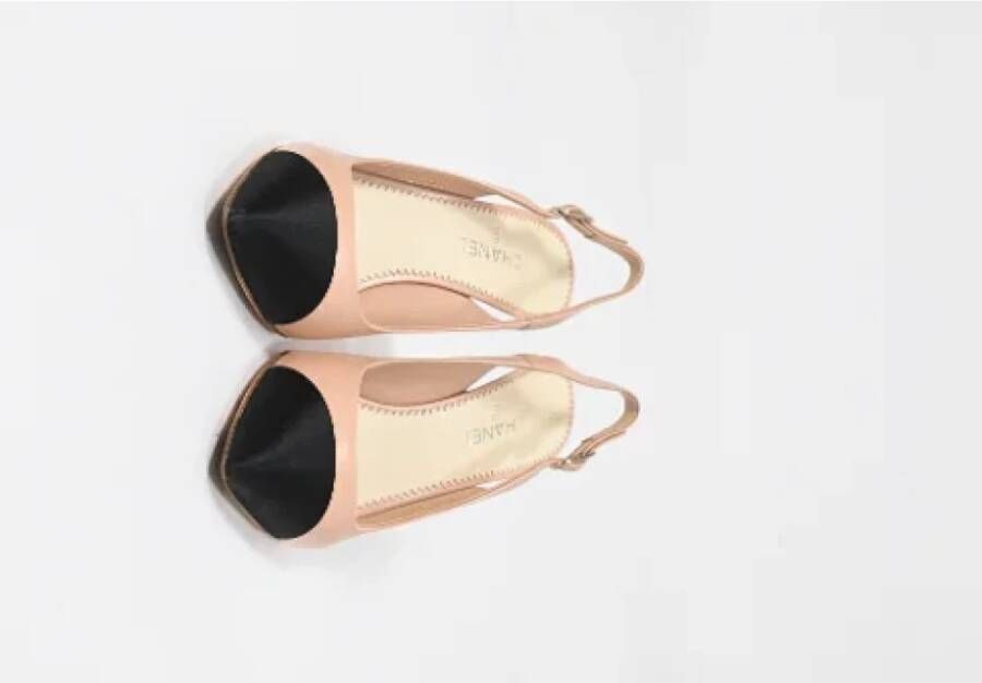 Chanel Vintage Pre-owned Leather heels Beige Dames