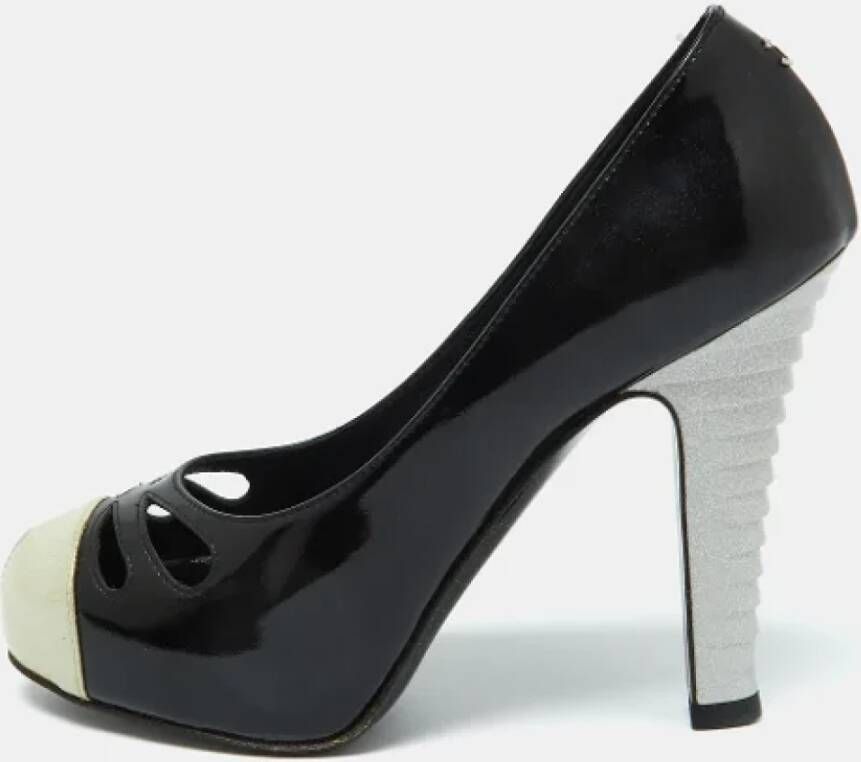 Chanel Vintage Pre-owned Leather heels Black Dames