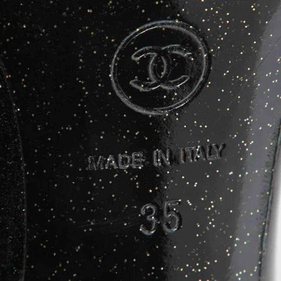 Chanel Vintage Pre-owned Leather heels Black Dames