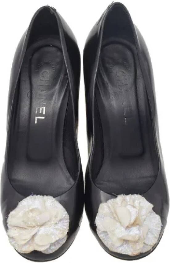 Chanel Vintage Pre-owned Leather heels Black Dames