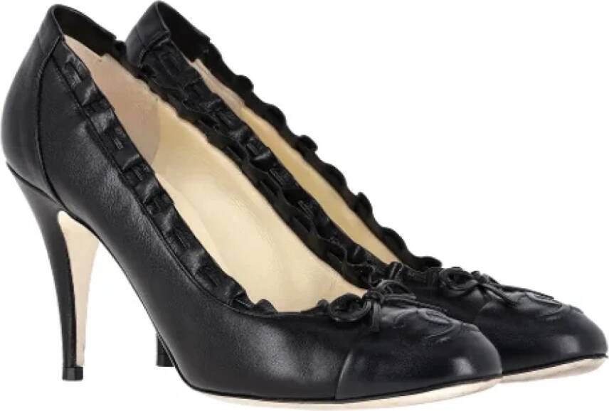 Chanel Vintage Pre-owned Leather heels Black Dames