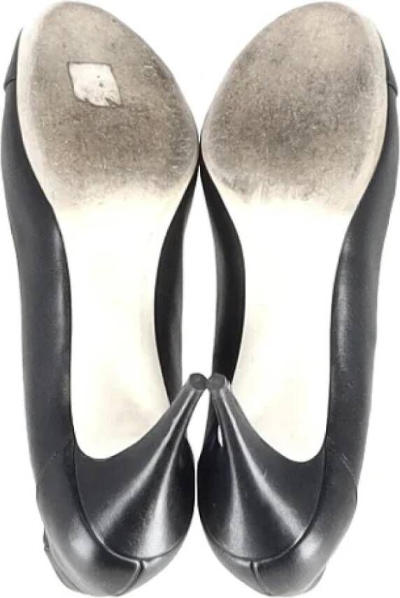 Chanel Vintage Pre-owned Leather heels Black Dames
