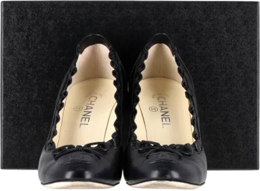 Chanel Vintage Pre-owned Leather heels Black Dames