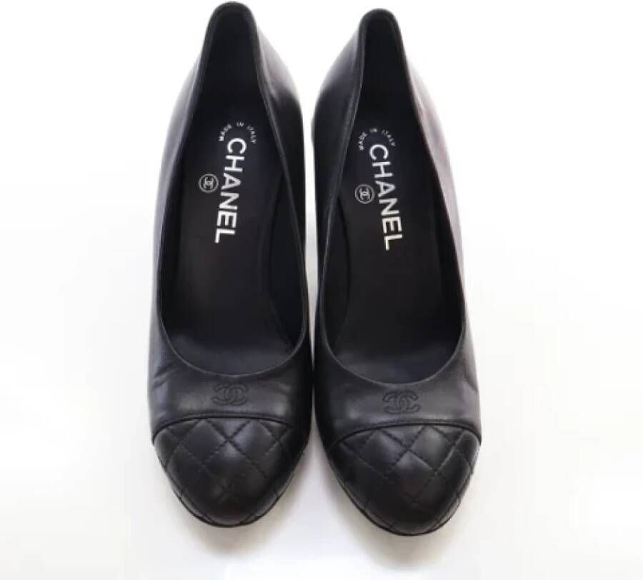 Chanel Vintage Pre-owned Leather heels Black Dames