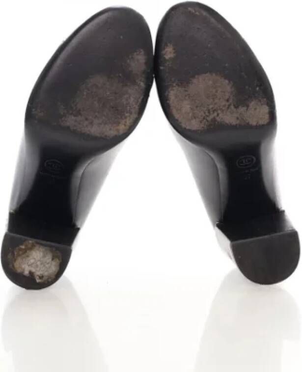 Chanel Vintage Pre-owned Leather heels Black Dames