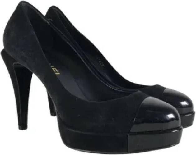 Chanel Vintage Pre-owned Leather heels Black Dames