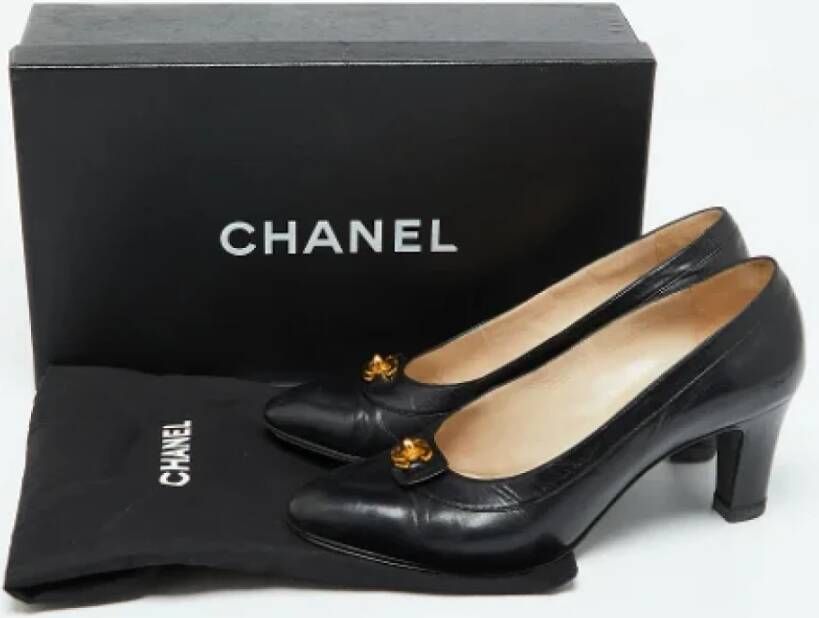 Chanel Vintage Pre-owned Leather heels Black Dames