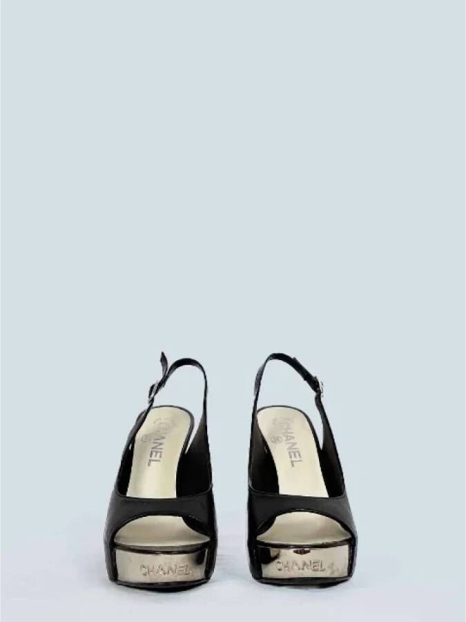 Chanel Vintage Pre-owned Leather heels Black Dames