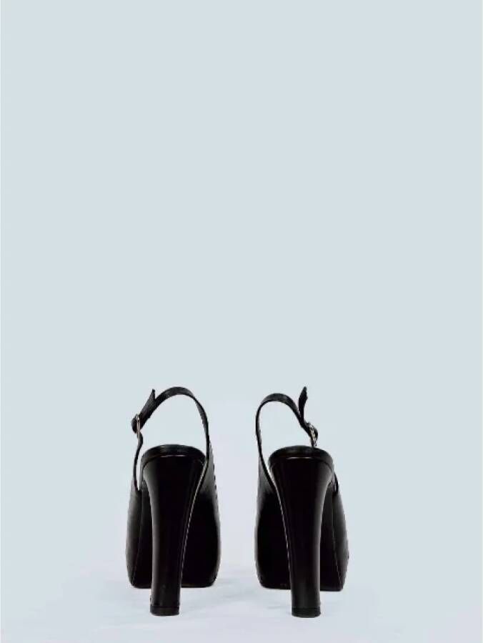 Chanel Vintage Pre-owned Leather heels Black Dames