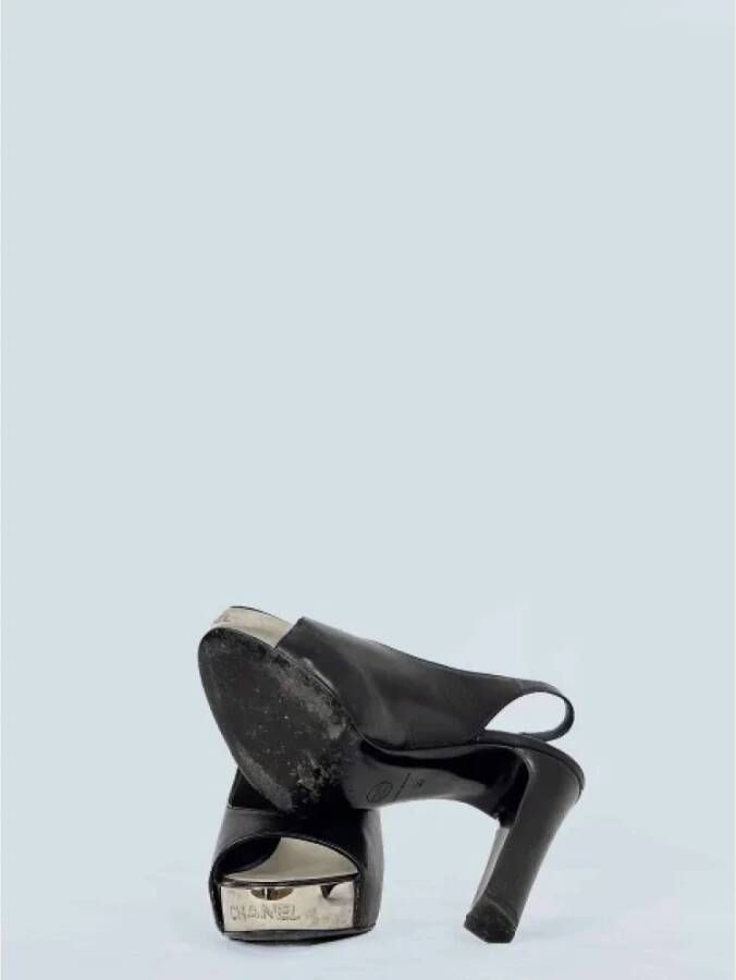 Chanel Vintage Pre-owned Leather heels Black Dames