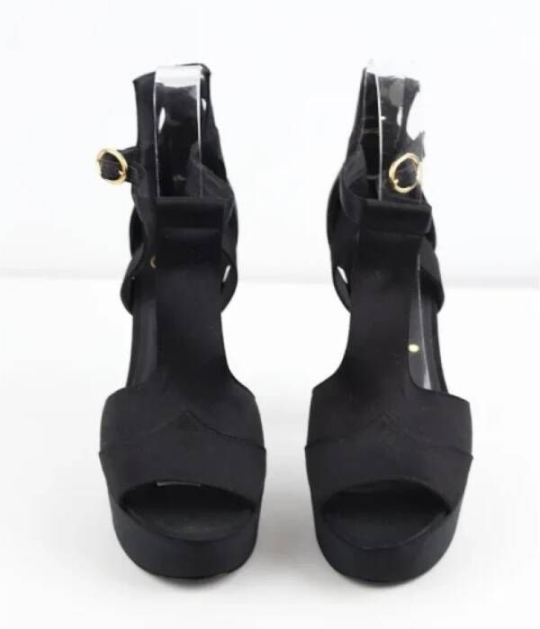 Chanel Vintage Pre-owned Leather heels Black Dames