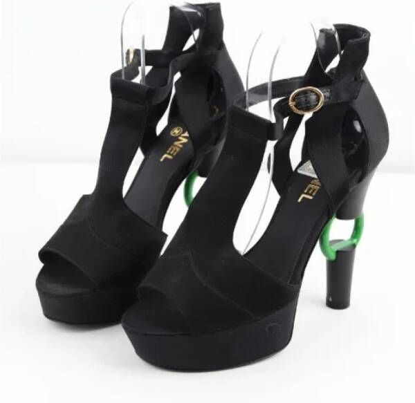 Chanel Vintage Pre-owned Leather heels Black Dames