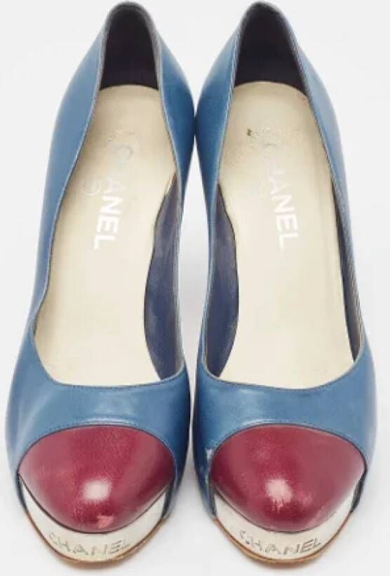 Chanel Vintage Pre-owned Leather heels Blue Dames