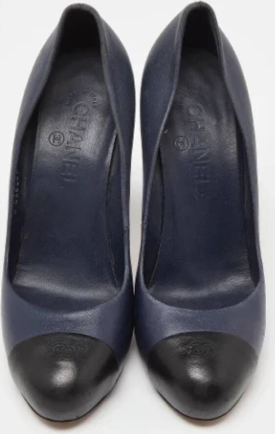 Chanel Vintage Pre-owned Leather heels Blue Dames