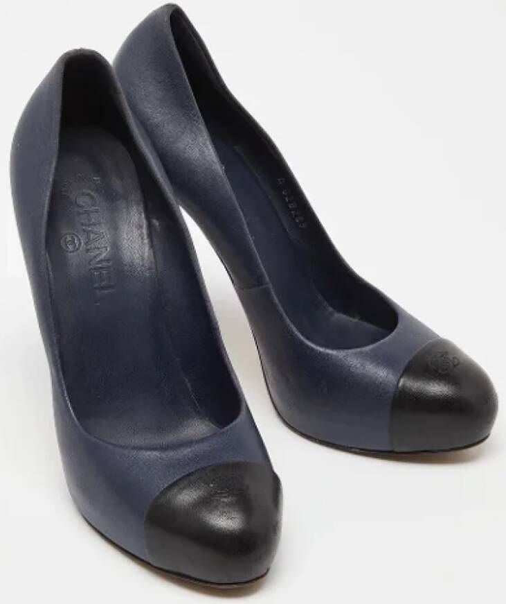 Chanel Vintage Pre-owned Leather heels Blue Dames