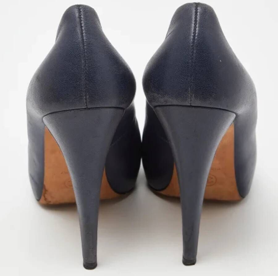 Chanel Vintage Pre-owned Leather heels Blue Dames