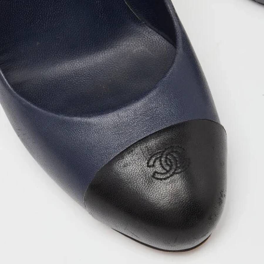 Chanel Vintage Pre-owned Leather heels Blue Dames