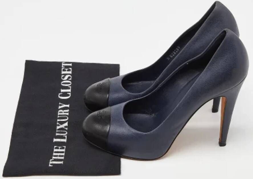 Chanel Vintage Pre-owned Leather heels Blue Dames