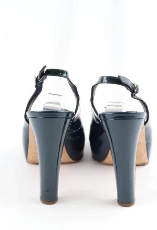 Chanel Vintage Pre-owned Leather heels Blue Dames