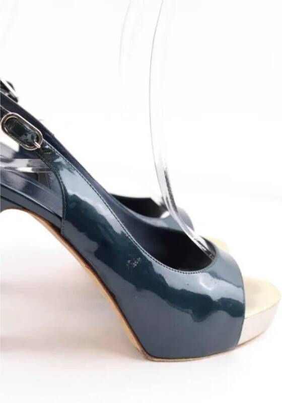 Chanel Vintage Pre-owned Leather heels Blue Dames