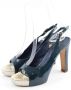 Chanel Vintage Pre-owned Leather heels Blue Dames - Thumbnail 4