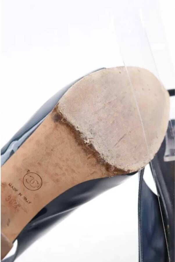 Chanel Vintage Pre-owned Leather heels Blue Dames