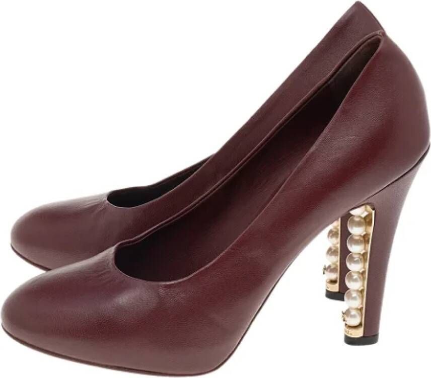 Chanel Vintage Pre-owned Leather heels Brown Dames