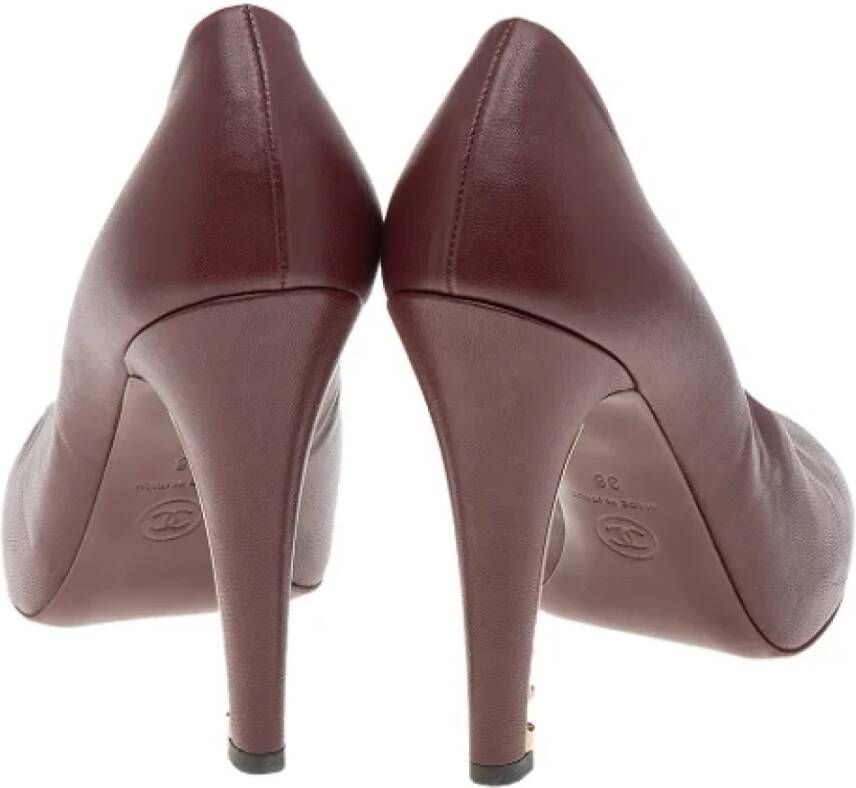 Chanel Vintage Pre-owned Leather heels Brown Dames