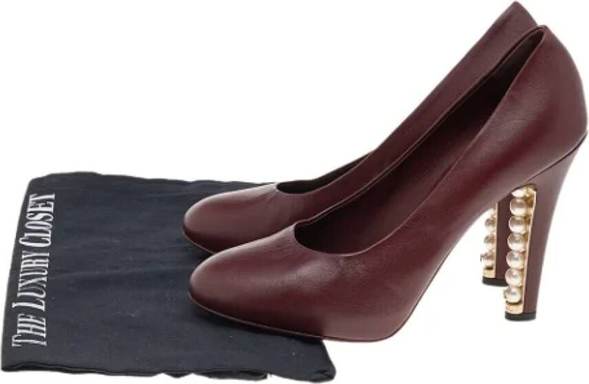 Chanel Vintage Pre-owned Leather heels Brown Dames