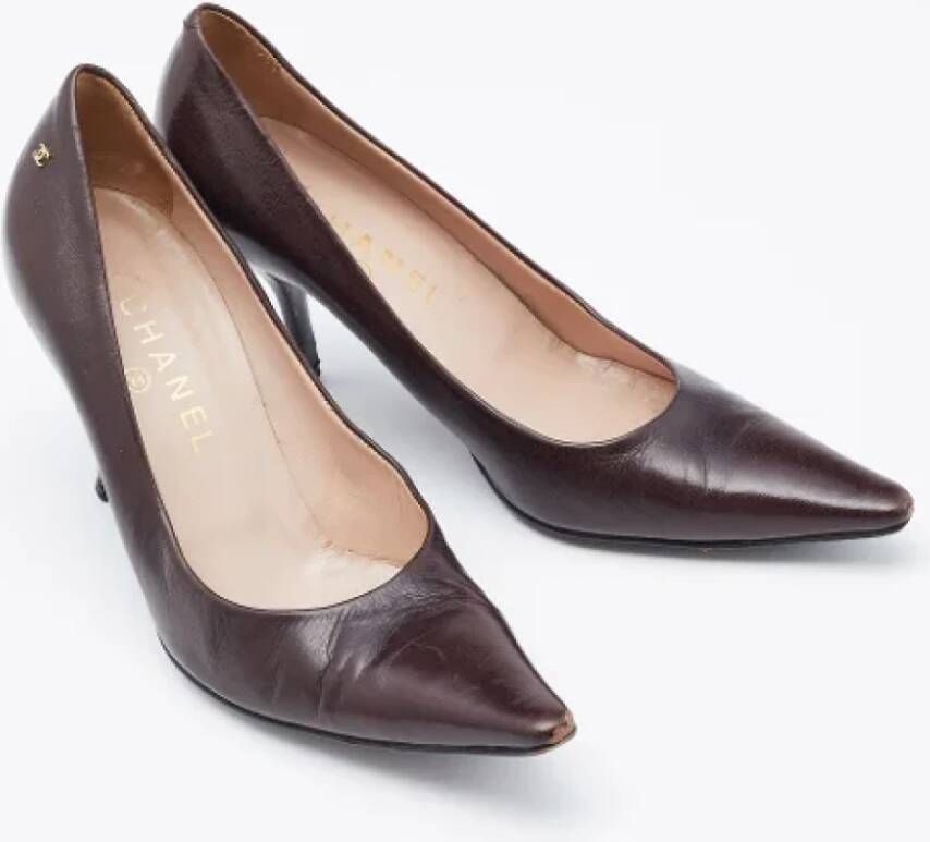 Chanel Vintage Pre-owned Leather heels Brown Dames