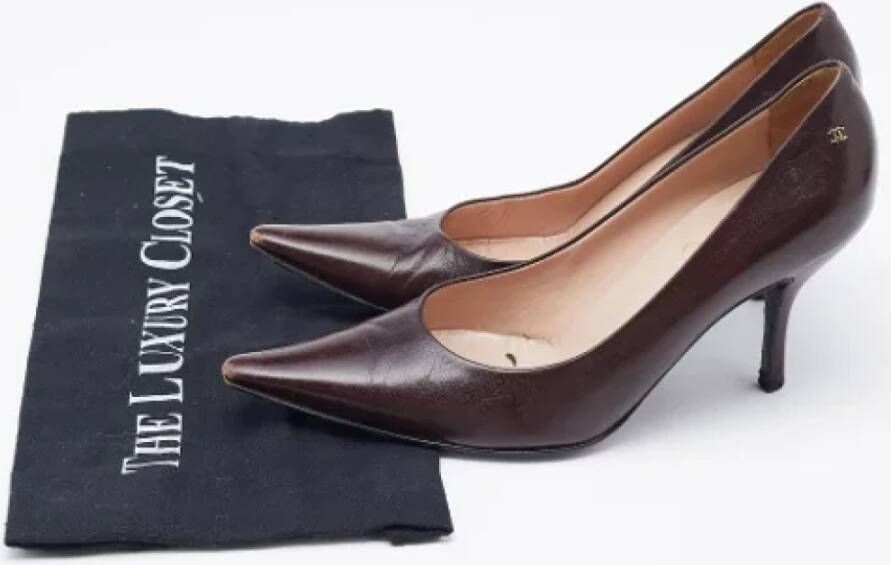 Chanel Vintage Pre-owned Leather heels Brown Dames