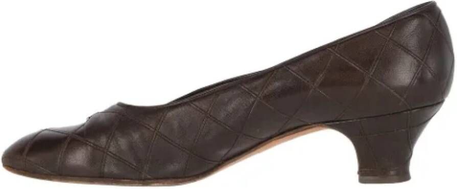 Chanel Vintage Pre-owned Leather heels Brown Dames