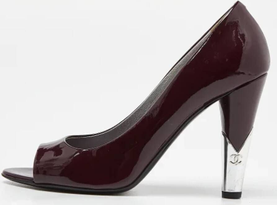 Chanel Vintage Pre-owned Leather heels Purple Dames