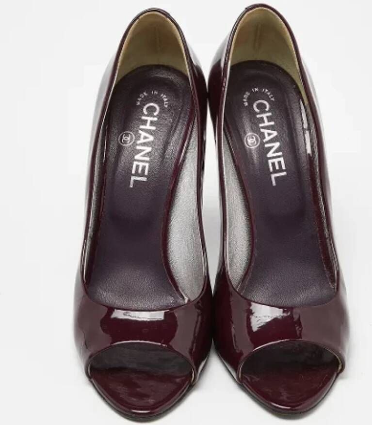 Chanel Vintage Pre-owned Leather heels Purple Dames