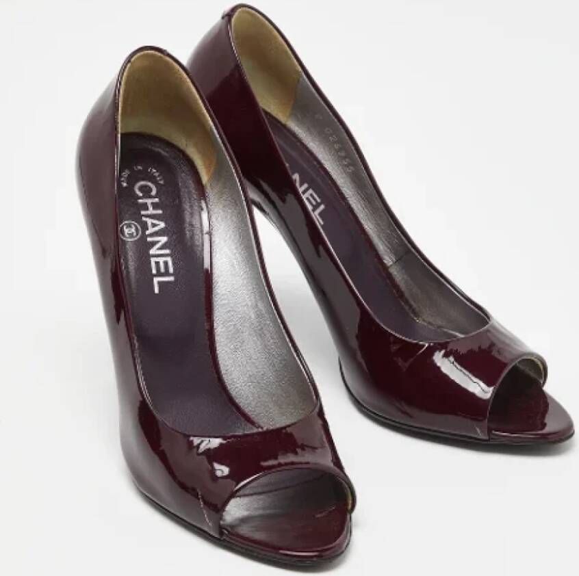 Chanel Vintage Pre-owned Leather heels Purple Dames