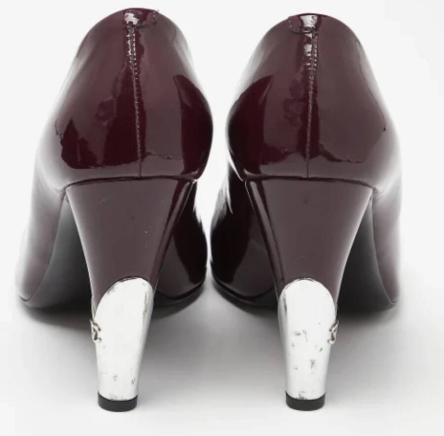 Chanel Vintage Pre-owned Leather heels Purple Dames