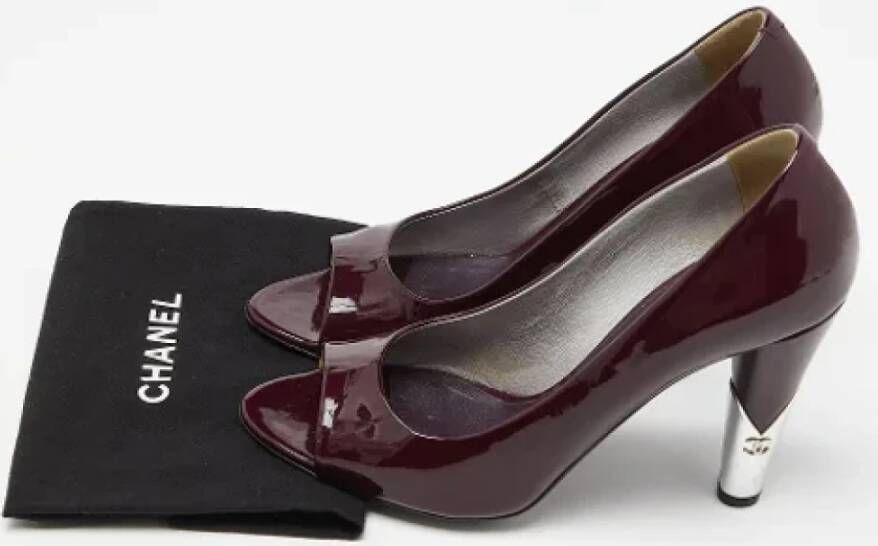Chanel Vintage Pre-owned Leather heels Purple Dames