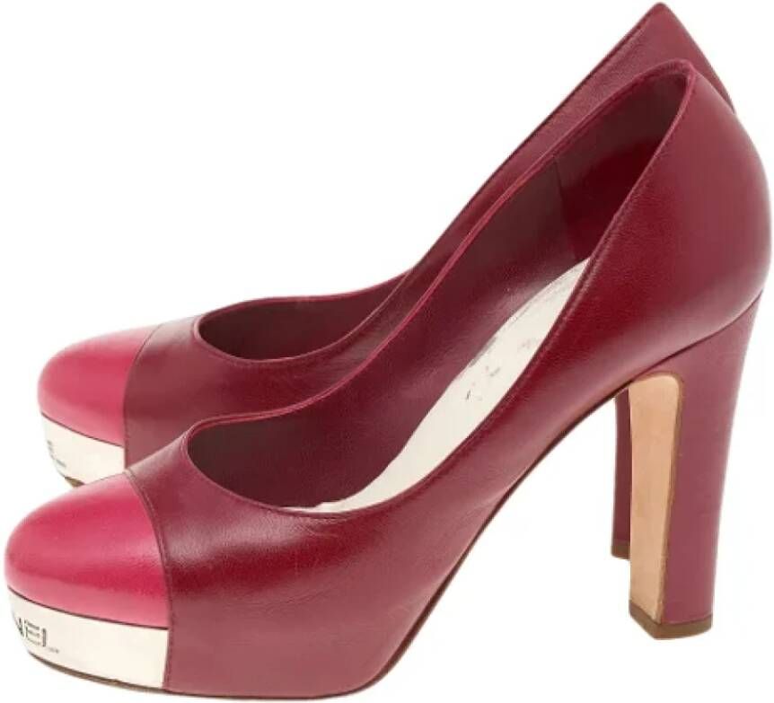 Chanel Vintage Pre-owned Leather heels Red Dames