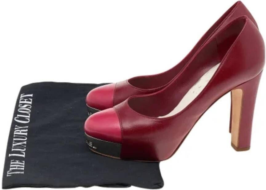 Chanel Vintage Pre-owned Leather heels Red Dames