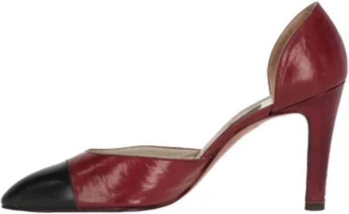Chanel Vintage Pre-owned Leather heels Red Dames